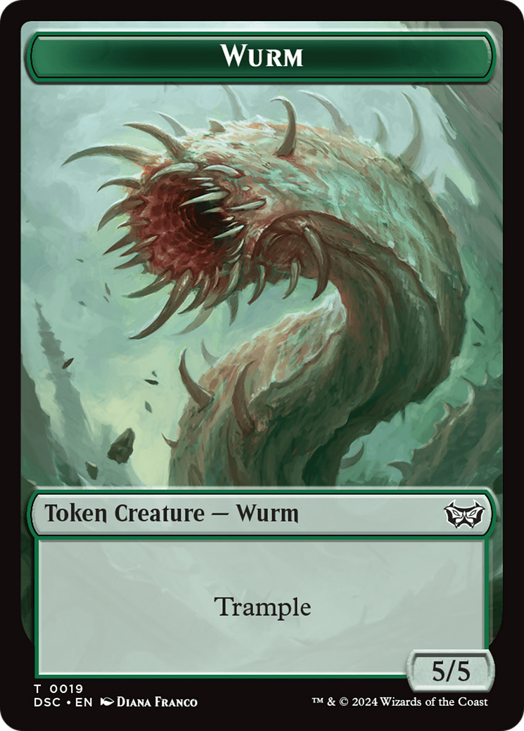 Wurm (0019) // Manifest Double-Sided Token [Duskmourn: House of Horror Commander Tokens] | Fandemonia Ltd