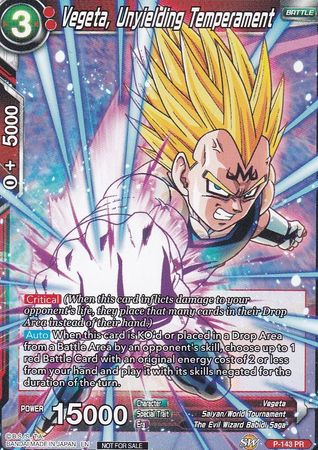 Vegeta, Unyielding Temperament (Power Booster: World Martial Arts Tournament) (P-143) [Promotion Cards] | Fandemonia Ltd