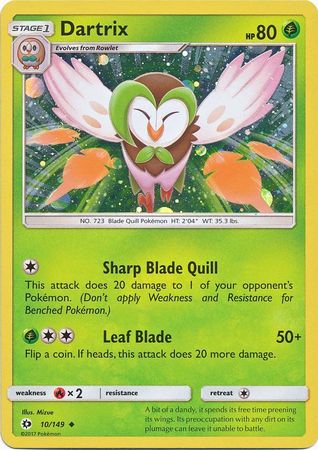 Dartrix (10/149) (Cosmos Holo) [Sun & Moon: Base Set] | Fandemonia Ltd