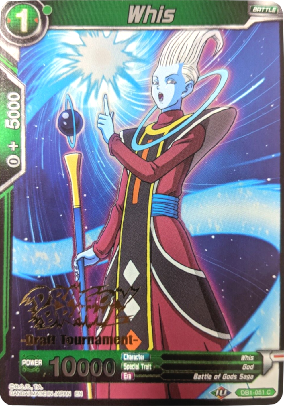 Whis (Dragon Brawl Draft Tournament Gold Stamped) (DB1-051) [Promotion Cards] | Fandemonia Ltd