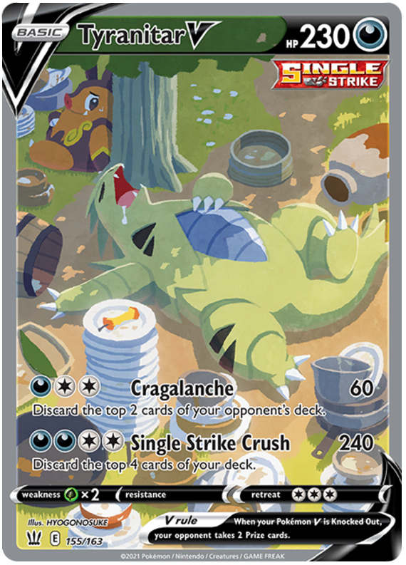 Tyranitar V (155/163) [Sword & Shield: Battle Styles] | Fandemonia Ltd