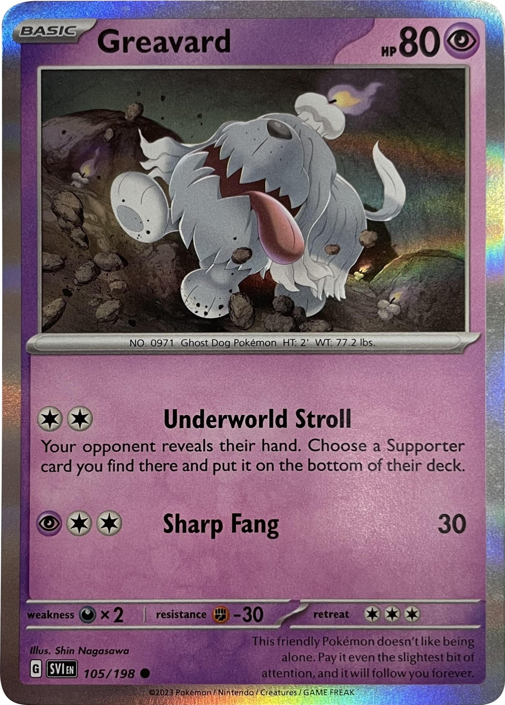 Greavard (105/198) (Mirage Holo) [Scarlet & Violet: Base Set] | Fandemonia Ltd