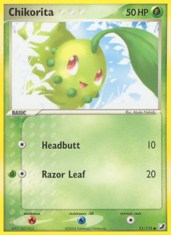 Chikorita (51/115) [EX: Unseen Forces] | Fandemonia Ltd