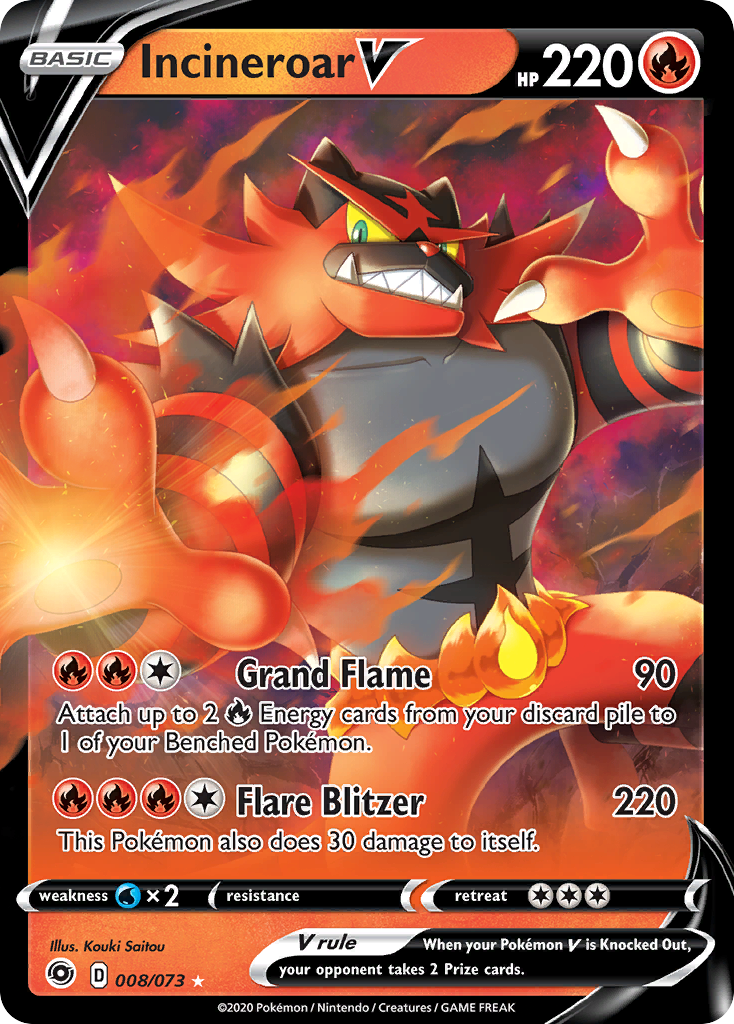 Incineroar V (008/073) [Sword & Shield: Champion's Path] | Fandemonia Ltd