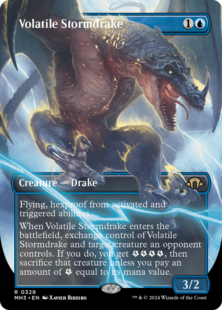 Volatile Stormdrake (Borderless) [Modern Horizons 3] | Fandemonia Ltd