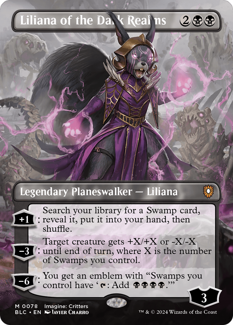 Liliana of the Dark Realms (Borderless) [Bloomburrow Commander] | Fandemonia Ltd