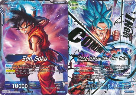 Son Goku // Super Saiyan Blue Son Goku (Hot Stamped) (BT1-030) [Promotion Cards] | Fandemonia Ltd