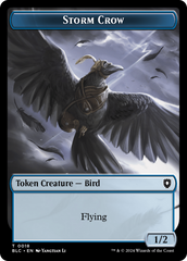 Storm Crow // Bird (003) Double-Sided Token [Bloomburrow Commander Tokens] | Fandemonia Ltd