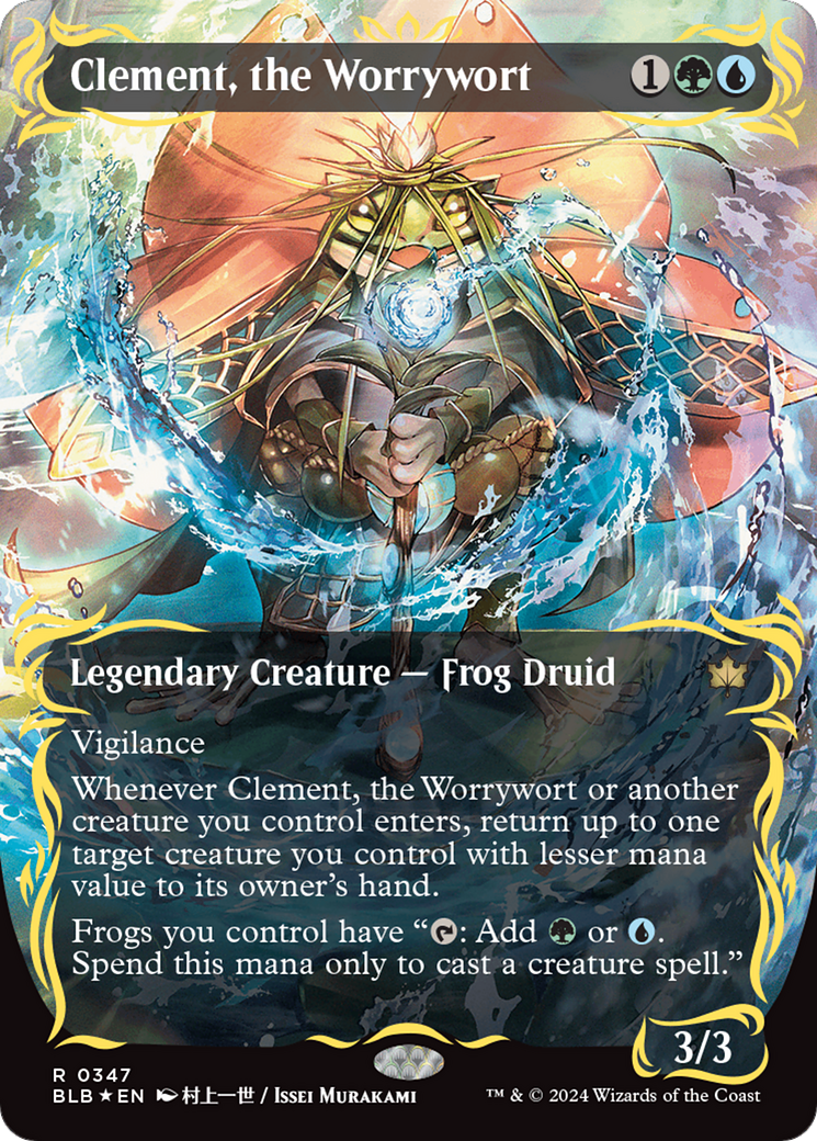 Clement, the Worrywort (Borderless) (Raised Foil) [Bloomburrow] | Fandemonia Ltd