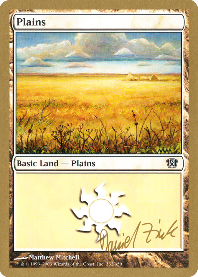 Plains (dz332) (Daniel Zink) [World Championship Decks 2003] | Fandemonia Ltd