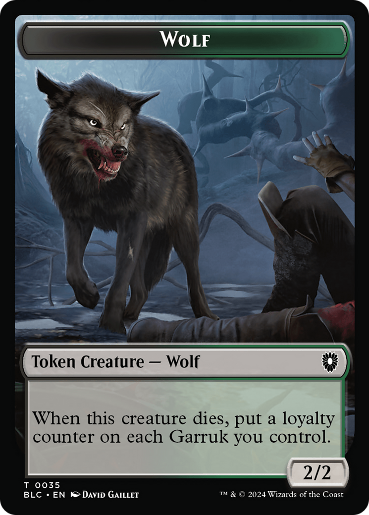 Human Soldier // Wolf (035) Double-Sided Token [Bloomburrow Commander Tokens] | Fandemonia Ltd