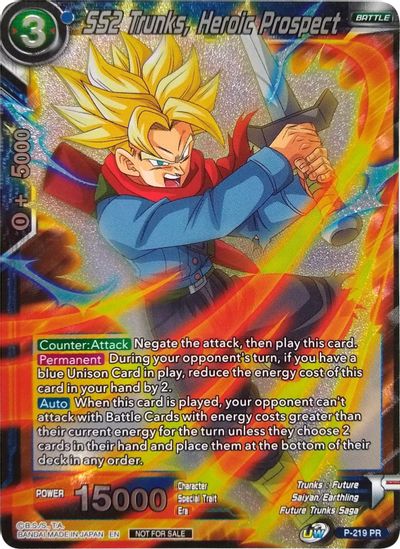 SS2 Trunks, Heroic Prospect (Player's Choice) (P-219) [Promotion Cards] | Fandemonia Ltd