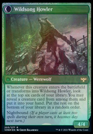 Howlpack Piper // Wildsong Howler [Innistrad: Crimson Vow Prerelease Promos] | Fandemonia Ltd