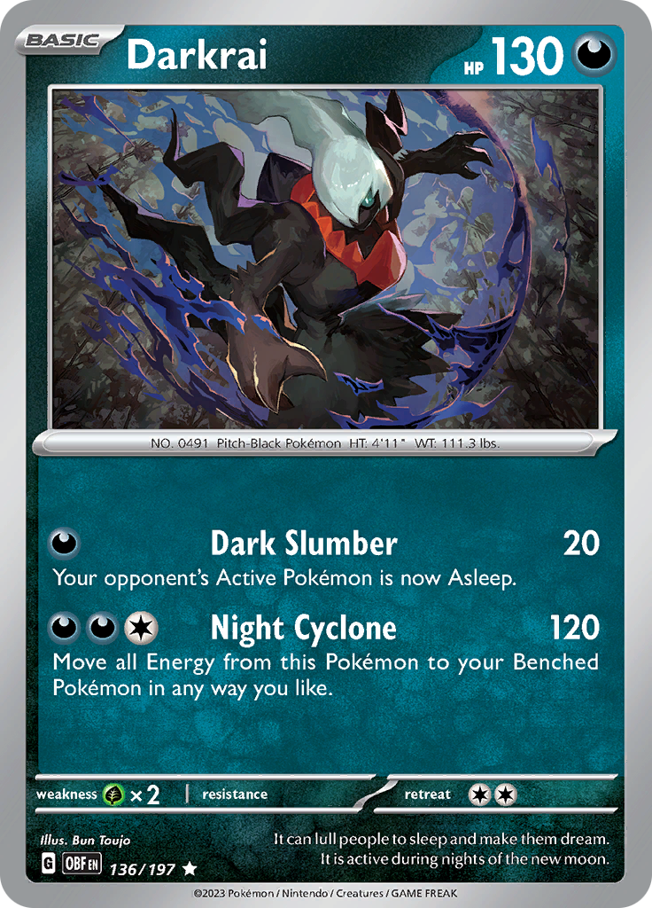 Darkrai (136/197) [Scarlet & Violet: Obsidian Flames] | Fandemonia Ltd