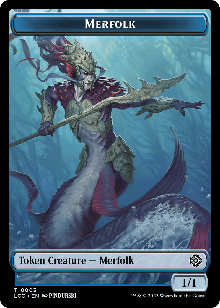 Beast // Merfolk (0003) Double-Sided Token [The Lost Caverns of Ixalan Commander Tokens] | Fandemonia Ltd