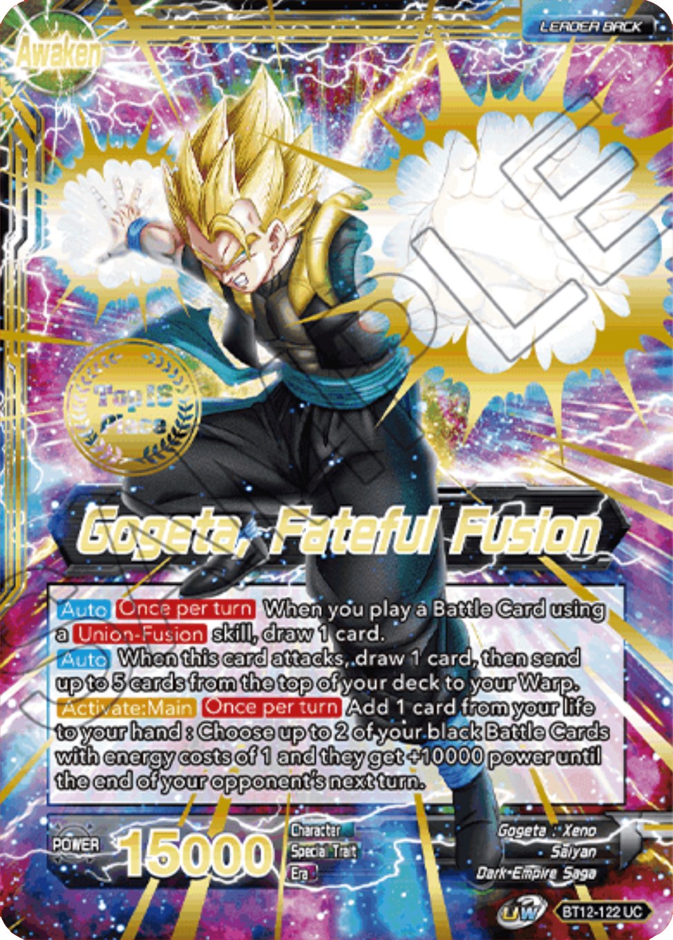 Son Goku & Vegeta // Gogeta, Fateful Fusion (2021 Championship Top 16) (BT12-122) [Tournament Promotion Cards] | Fandemonia Ltd