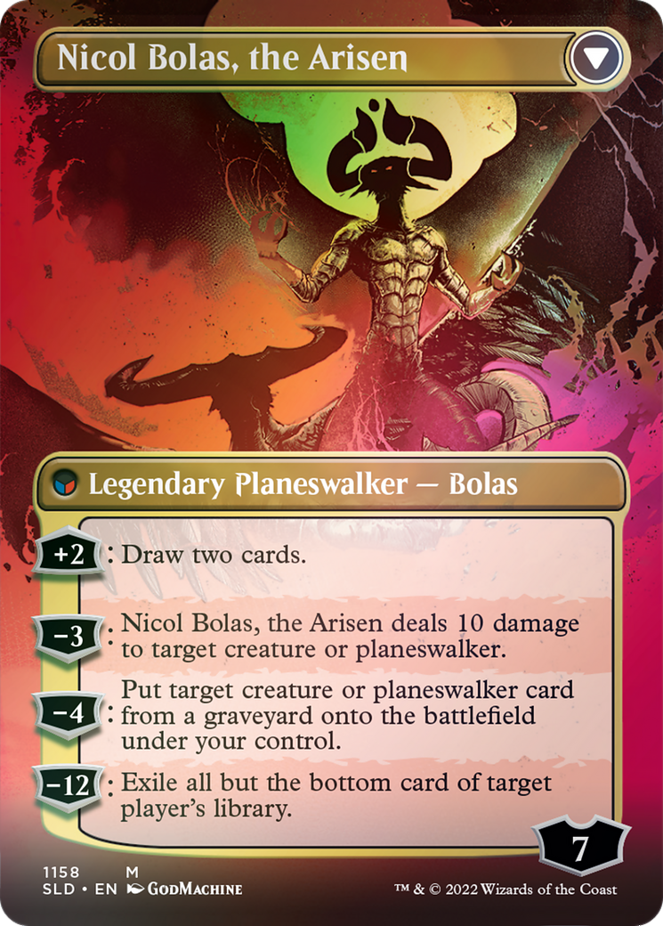 Nicol Bolas, the Ravager // Nicol Bolas, the Arisen (Borderless) [Secret Lair: From Cute to Brute] | Fandemonia Ltd