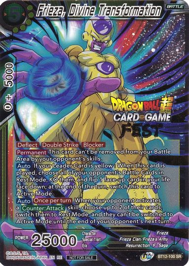 Frieza, Divine Transformation (Card Game Fest 2022) (BT12-100) [Tournament Promotion Cards] | Fandemonia Ltd