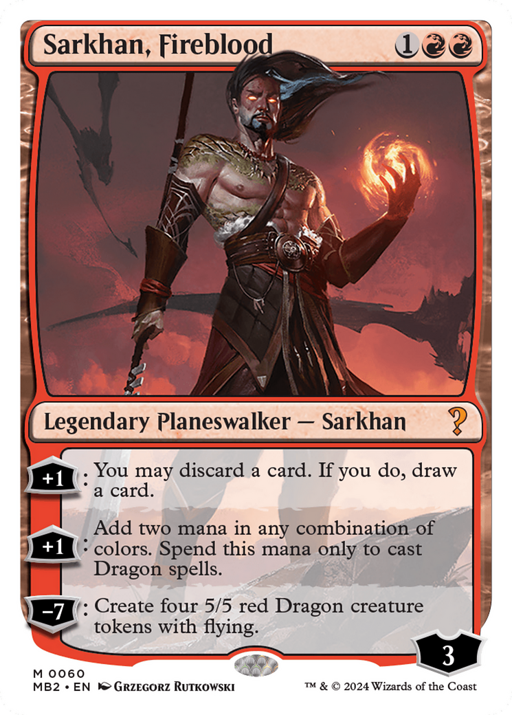 Sarkhan, Fireblood (White Border) [Mystery Booster 2] | Fandemonia Ltd