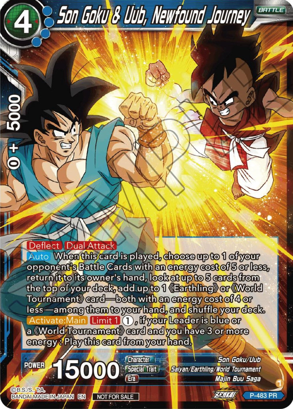 Son Goku & Uub, Newfound Journey (Zenkai Series Tournament Pack Vol.3) (P-483) [Tournament Promotion Cards] | Fandemonia Ltd