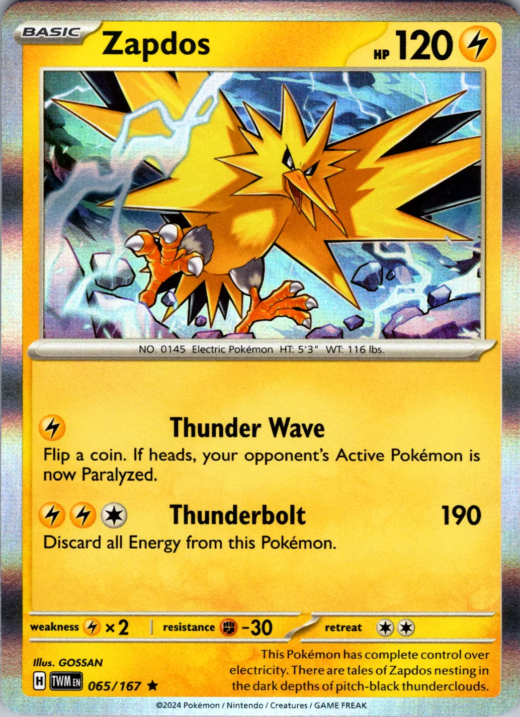 Zapdos (065/167) [Scarlet & Violet: Twilight Masquerade] | Fandemonia Ltd