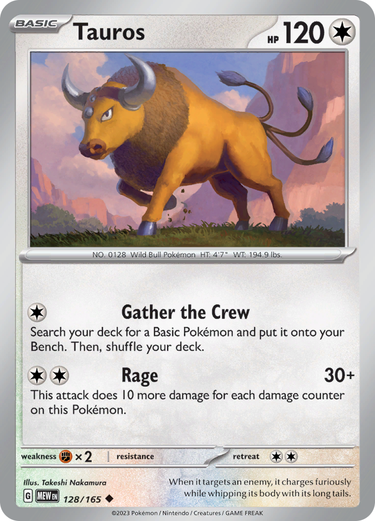 Tauros (128/165) [Scarlet & Violet 151] | Fandemonia Ltd