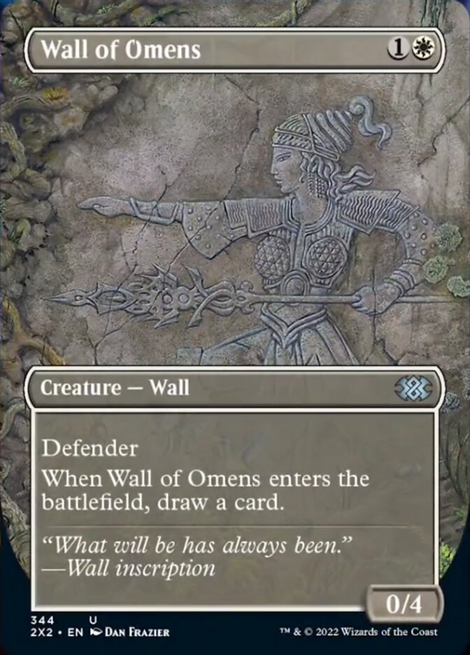 Wall of Omens (Borderless Alternate Art) [Double Masters 2022] | Fandemonia Ltd