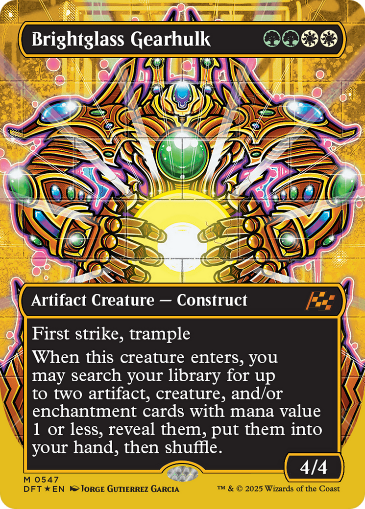 Brightglass Gearhulk (Borderless) (First-Place Foil) [Aetherdrift] | Fandemonia Ltd