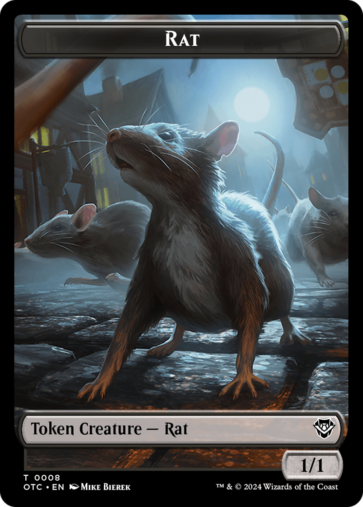 Rat // Blood Double-Sided Token [Outlaws of Thunder Junction Commander Tokens] | Fandemonia Ltd