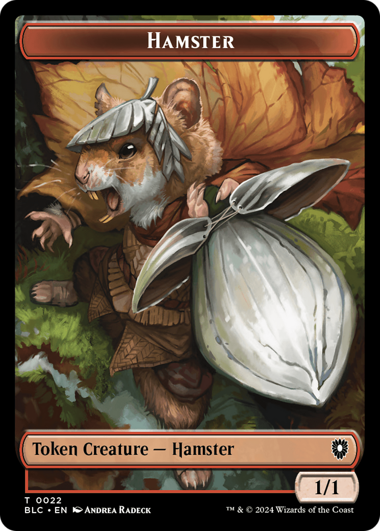 Hamster // Saproling Double-Sided Token [Bloomburrow Commander Tokens] | Fandemonia Ltd