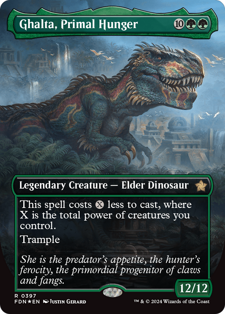 Ghalta, Primal Hunger (Borderless) (Mana Foil) [Foundations] | Fandemonia Ltd