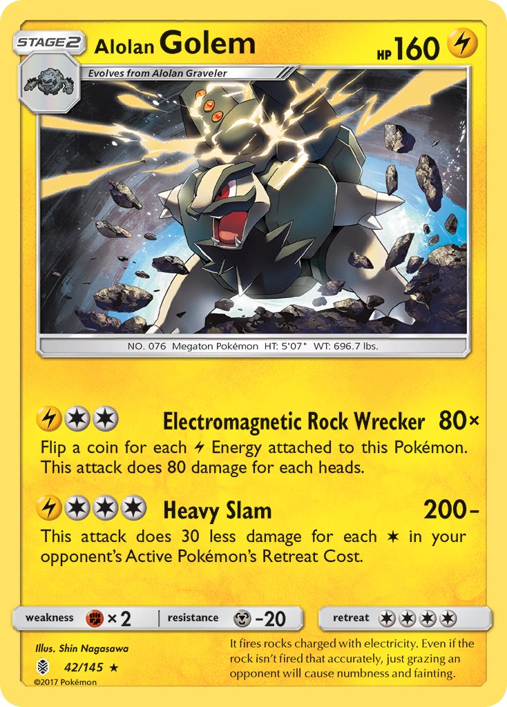 Alolan Golem (42/145) (Cosmos Holo) (Blister Exclusive) [Sun & Moon: Guardians Rising] | Fandemonia Ltd