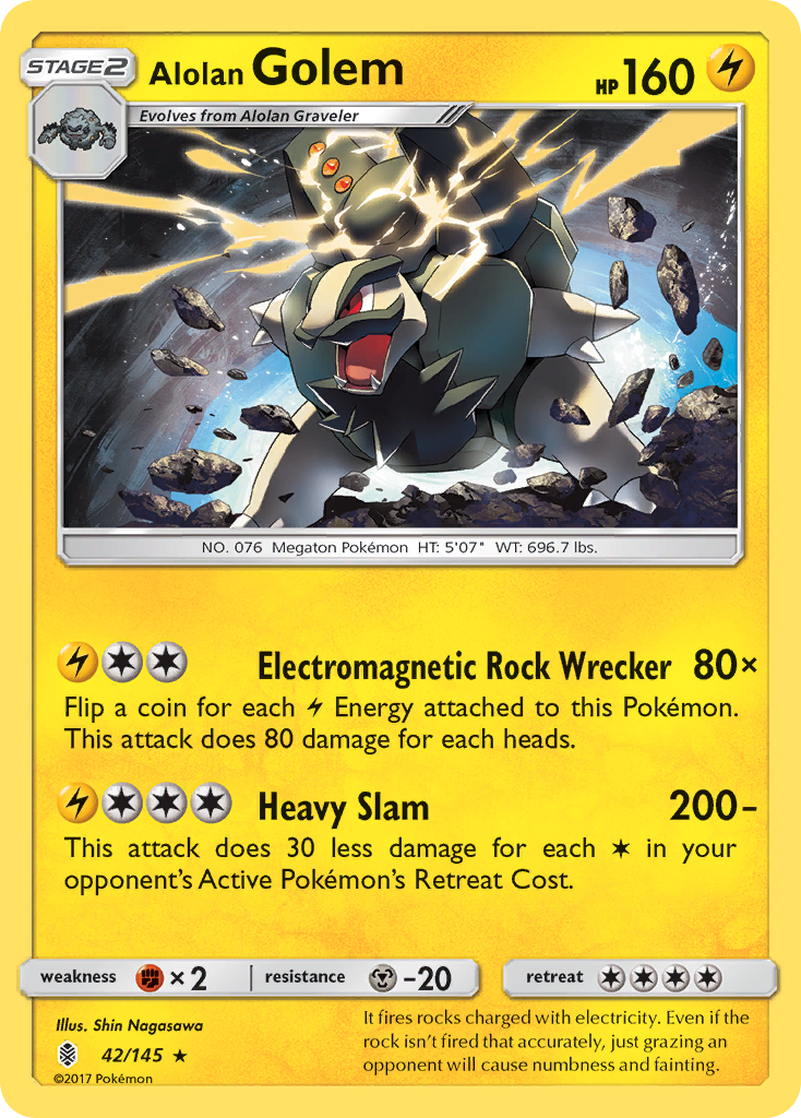 Alolan Golem (42/145) [Sun & Moon: Guardians Rising] | Fandemonia Ltd