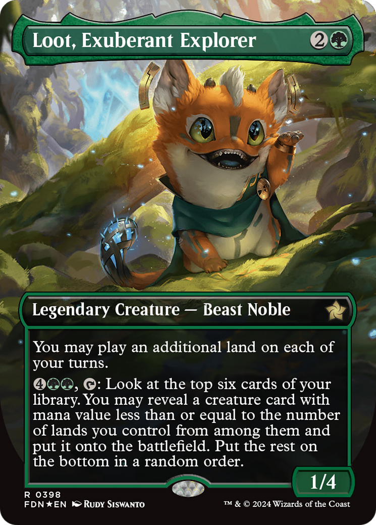 Loot, Exuberant Explorer (Borderless) (Mana Foil) [Foundations] | Fandemonia Ltd