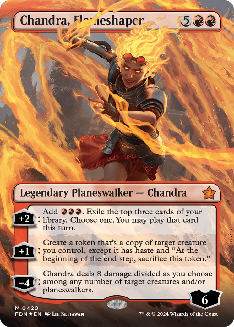 Chandra, Flameshaper (Borderless) (Mana Foil) [Foundations] | Fandemonia Ltd