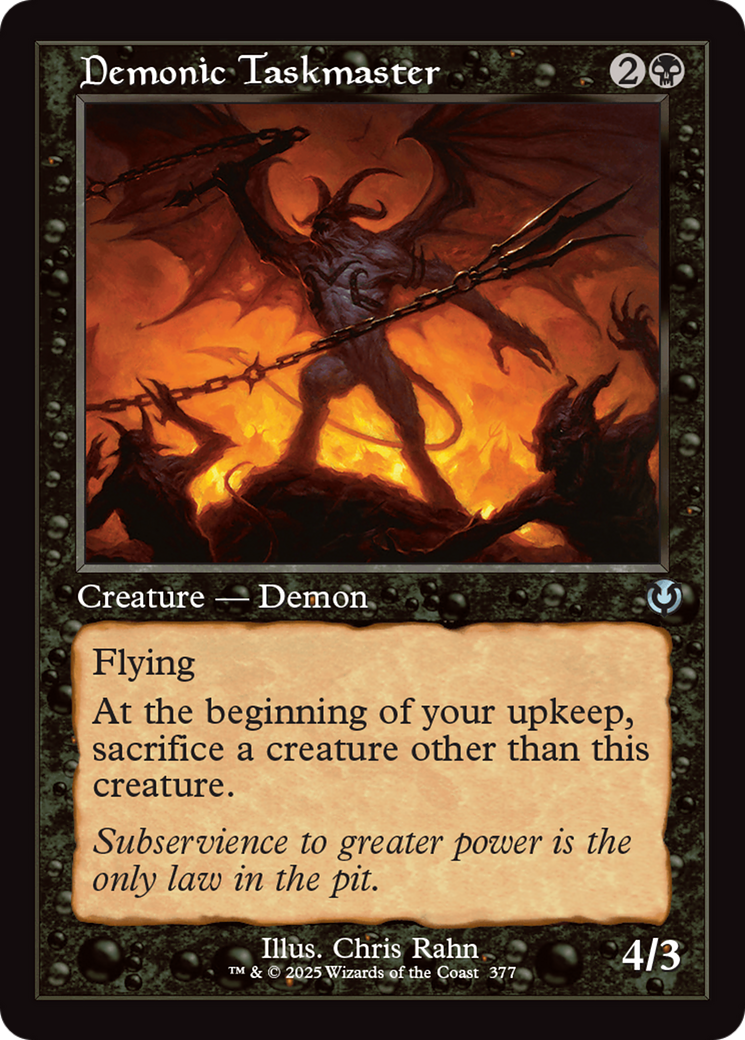 Demonic Taskmaster (Retro Frame) [Innistrad Remastered] | Fandemonia Ltd