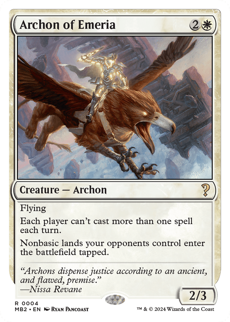 Archon of Emeria (White Border) [Mystery Booster 2] | Fandemonia Ltd