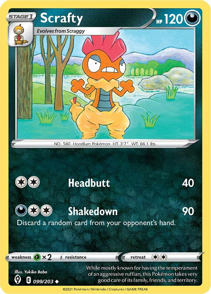 Scrafty (099/203) [Sword & Shield: Evolving Skies] | Fandemonia Ltd