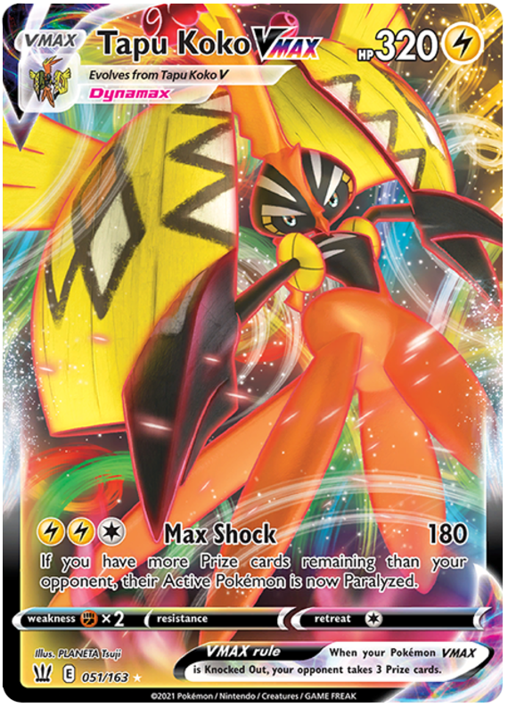 Tapu Koko VMAX (051/163) [Sword & Shield: Battle Styles] | Fandemonia Ltd