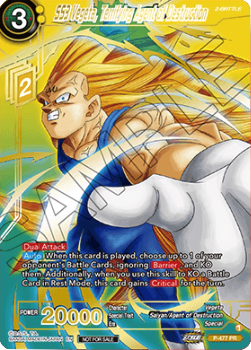 SS3 Vegeta, Terrifying Agent of Destruction (Gold-Stamped) (P-477) [Tournament Promotion Cards] | Fandemonia Ltd