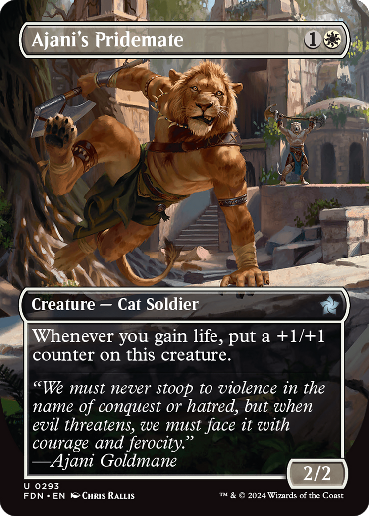 Ajani's Pridemate (Borderless) [Foundations] | Fandemonia Ltd