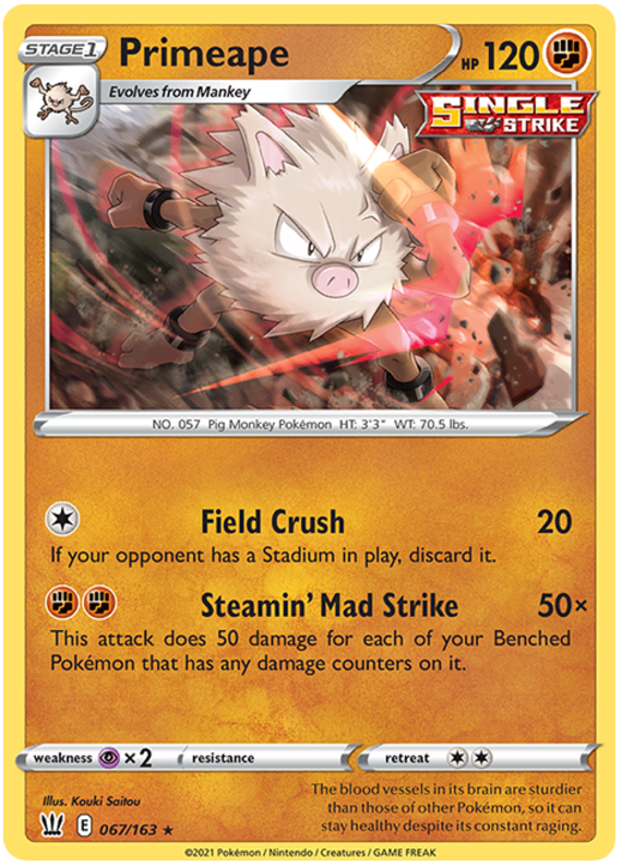 Primeape (067/163) [Sword & Shield: Battle Styles] | Fandemonia Ltd