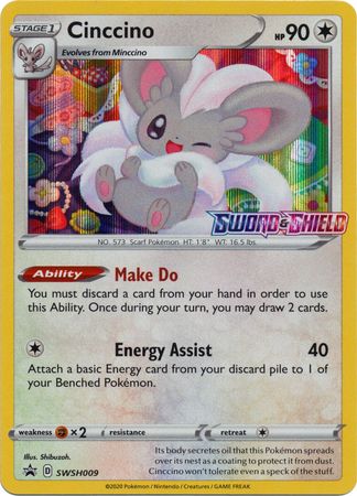 Cinccino (SWSH009) (Prerelease Promo) [Sword & Shield: Black Star Promos] | Fandemonia Ltd