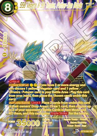 SSB Vegeta & SS Trunks, Father-Son Bonds (SPR) (BT16-080) [Realm of the Gods] | Fandemonia Ltd