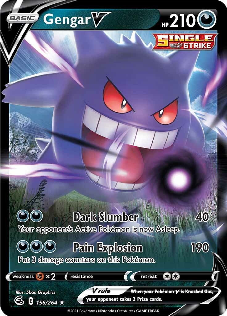 Gengar V (156/264) [Sword & Shield: Fusion Strike] | Fandemonia Ltd