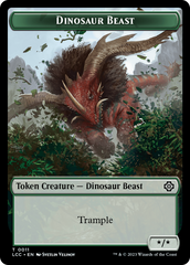 Dinosaur Beast // Dinosaur Double-Sided Token [The Lost Caverns of Ixalan Commander Tokens] | Fandemonia Ltd