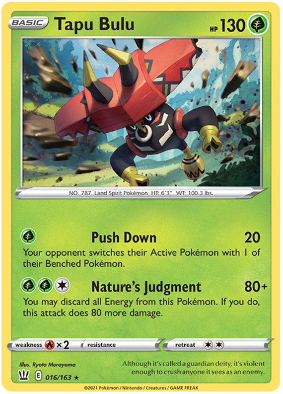 Tapu Bulu (016/163) (Theme Deck Exclusive) [Sword & Shield: Battle Styles] | Fandemonia Ltd