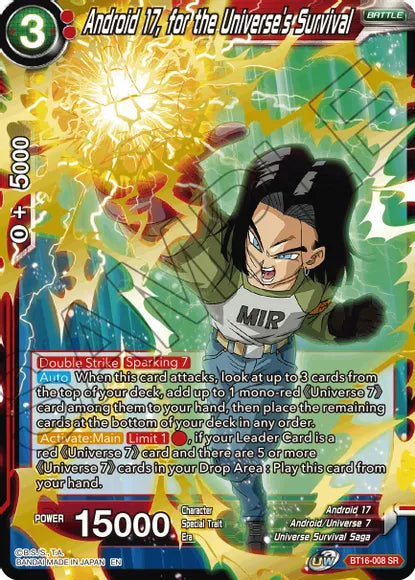 Android 17, for the Universe's Survival (BT16-008) [Realm of the Gods] | Fandemonia Ltd