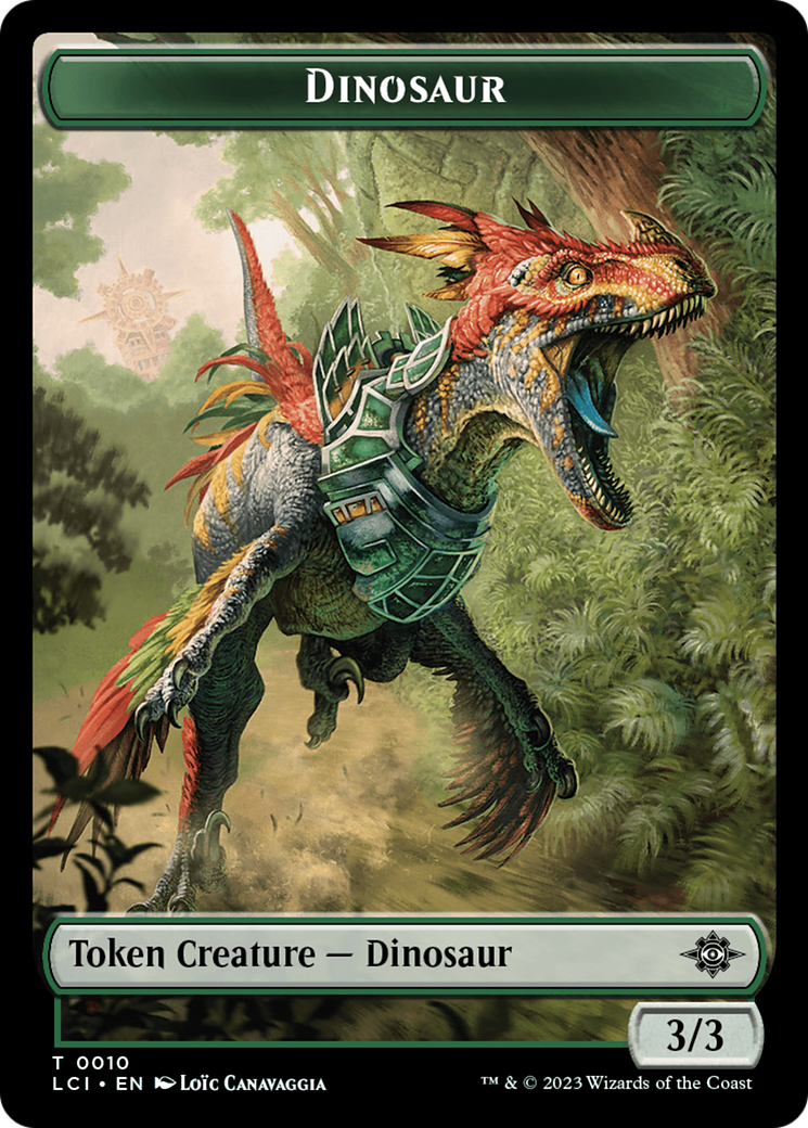 Dinosaur Token (0010) [The Lost Caverns of Ixalan Tokens] | Fandemonia Ltd