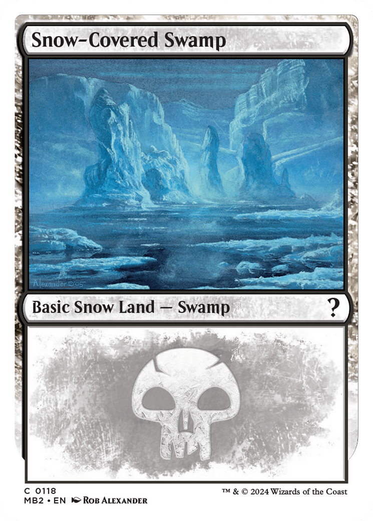 Snow-Covered Swamp (White Border) [Mystery Booster 2] | Fandemonia Ltd